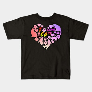 Cat Love: Playful and Cute Cat Design Kids T-Shirt